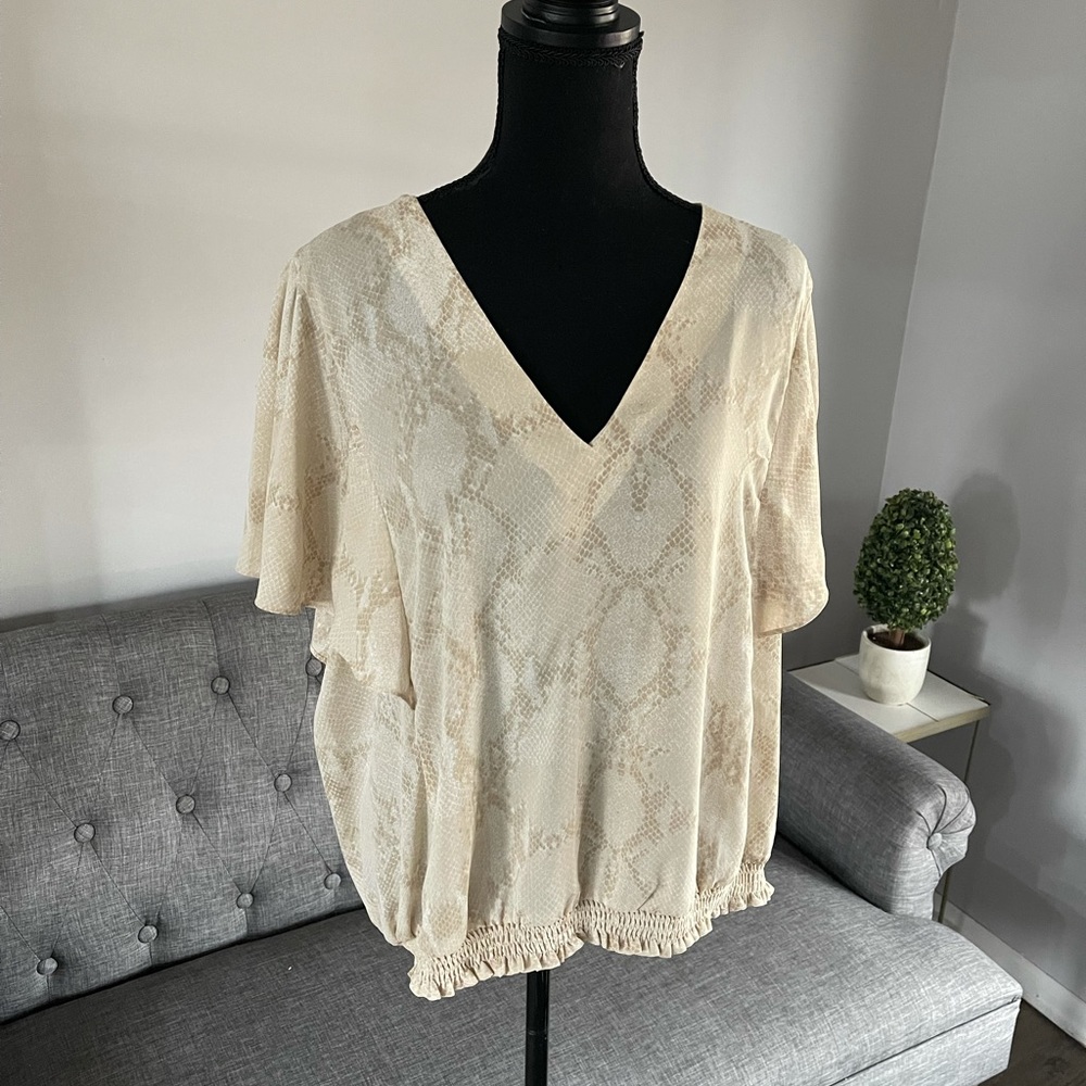 Banana Republic Snakeskin Print Blouse XL